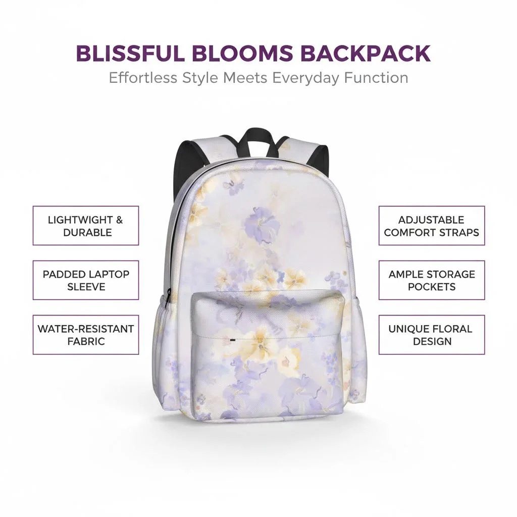 

Flowers Travel backpack,Student Backpack,Large capacity backpack,Back To School,Personalized Backpack,Spring outing backpack