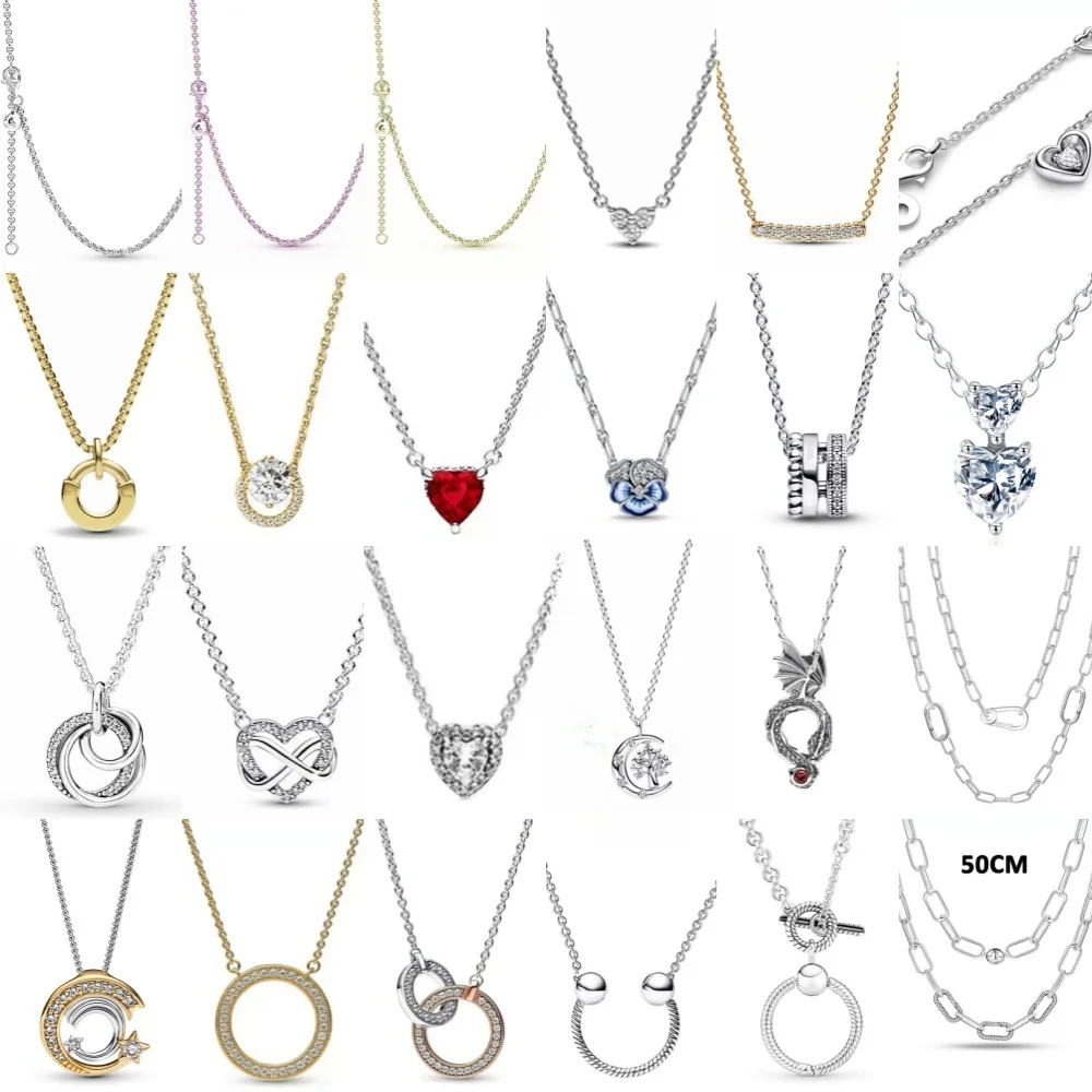 

Новое ожерелье из серебра 925 пробы с квадратным бантом в форме сердца и деревом жизни, подходит для изысканных высококачественных ювелирных подарков для Европы