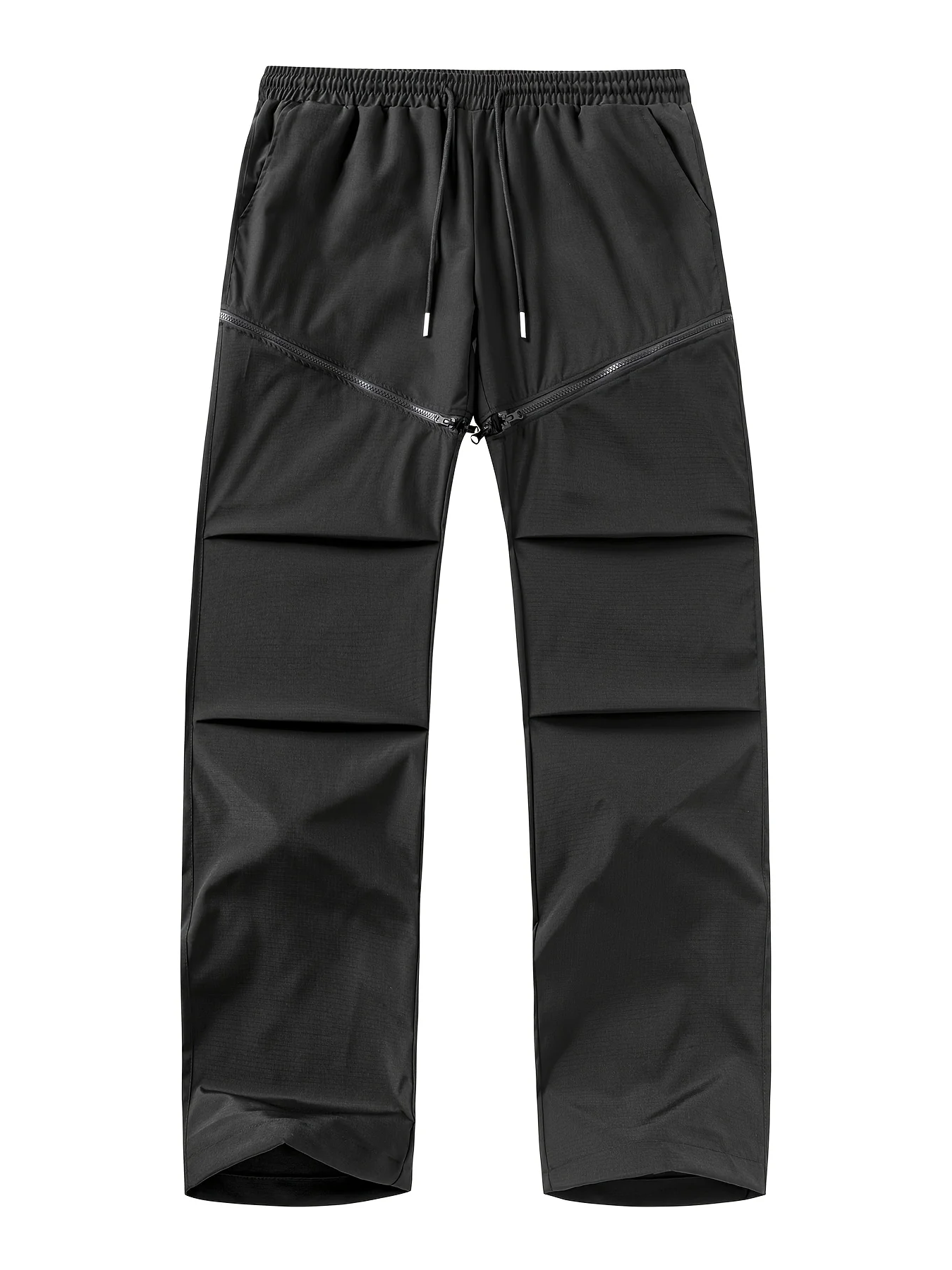 بنطال عمل سروال قصير قابل للتحويل للرجال بخصر مطاطي بلون سادة للرياضات الخارجية وملابس غير رسمية مناسبة لجميع المواسم