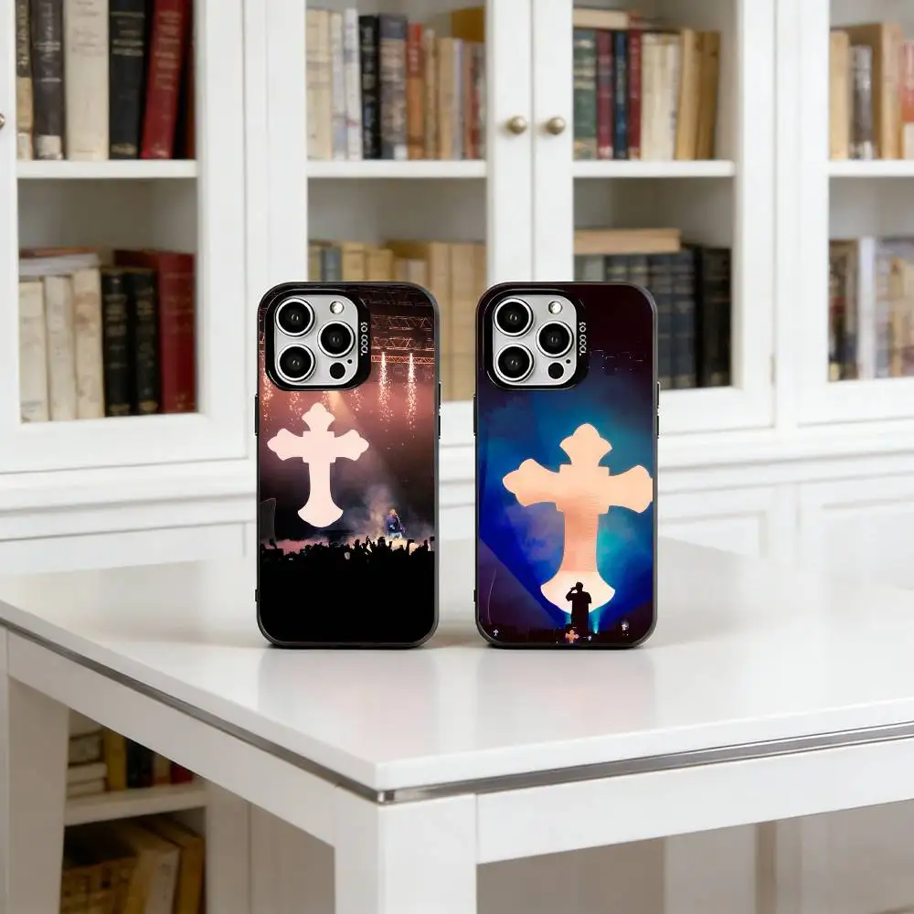

Cruz C-Cafune Me Muevo Con Dios Phone Case For iPhone 17,16,15,14,13,12,11 Plus,Pro Max,XS,Colored Silver Plated Inside Cover