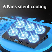 Laptop Cooling Pad for 13-18 Inch Laptop Cooler Stand 6 Quiet Fans Height Angle Adjustable Notebook Cooling Fan Base Heat Sink
