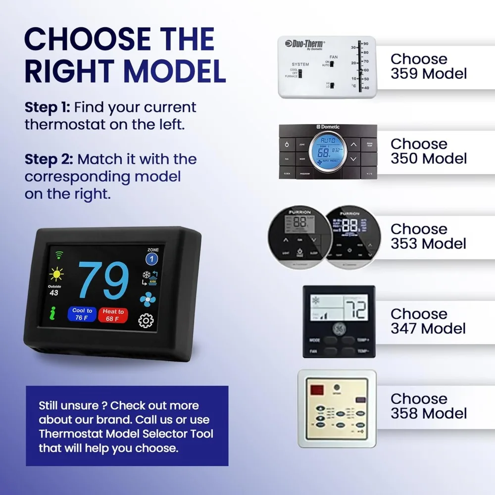 Termostato digital preto WiFi ou Bluetooth, termostato RV programável e confiável compatível com GE para calor doméstico e AC - Popular