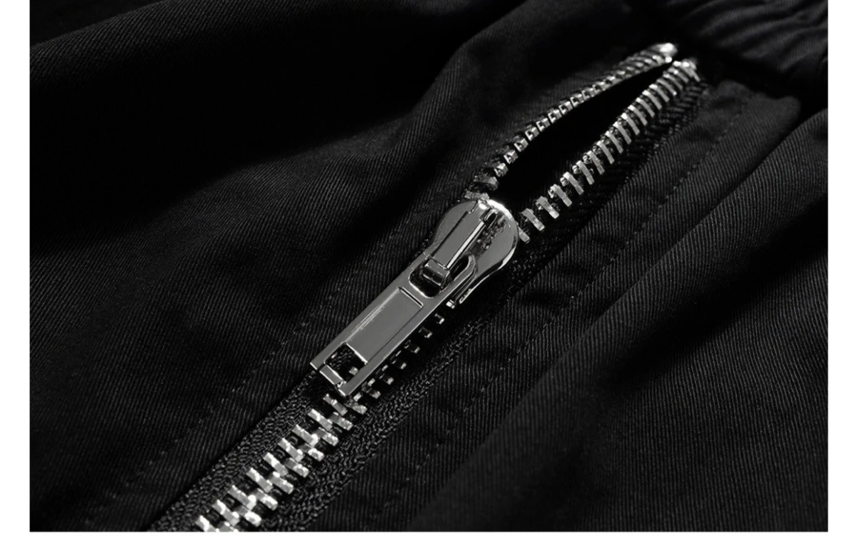 2026 American Gothic Black Hip-Hop Drawstring Multi-Pocket Cargo Shorts Summer Men's Niche Loose Straight Casual Shorts - Image 5