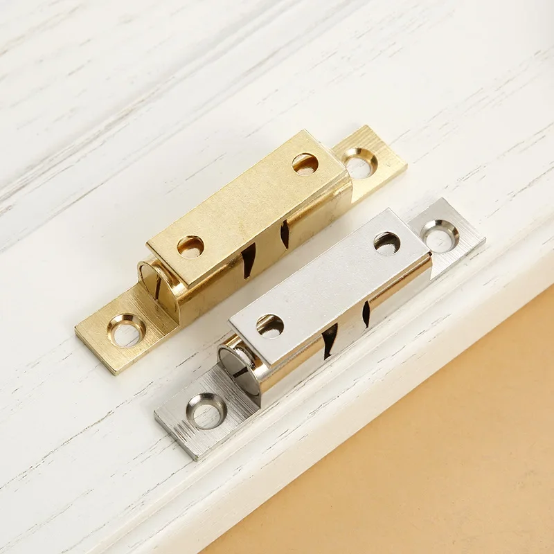 40-70mm Double Ball Catch Brass Door Latch Cabinet Door Touch Bead Wardrobe Door Switch Buckle Type Cabinet Suction