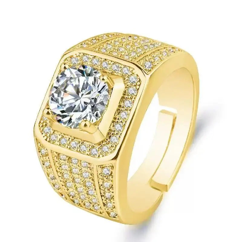 9999 genuine gold 24K pure gold high-end Eiffel Tower couple ring gold ring adjustable men's and women's gold jewelry ring