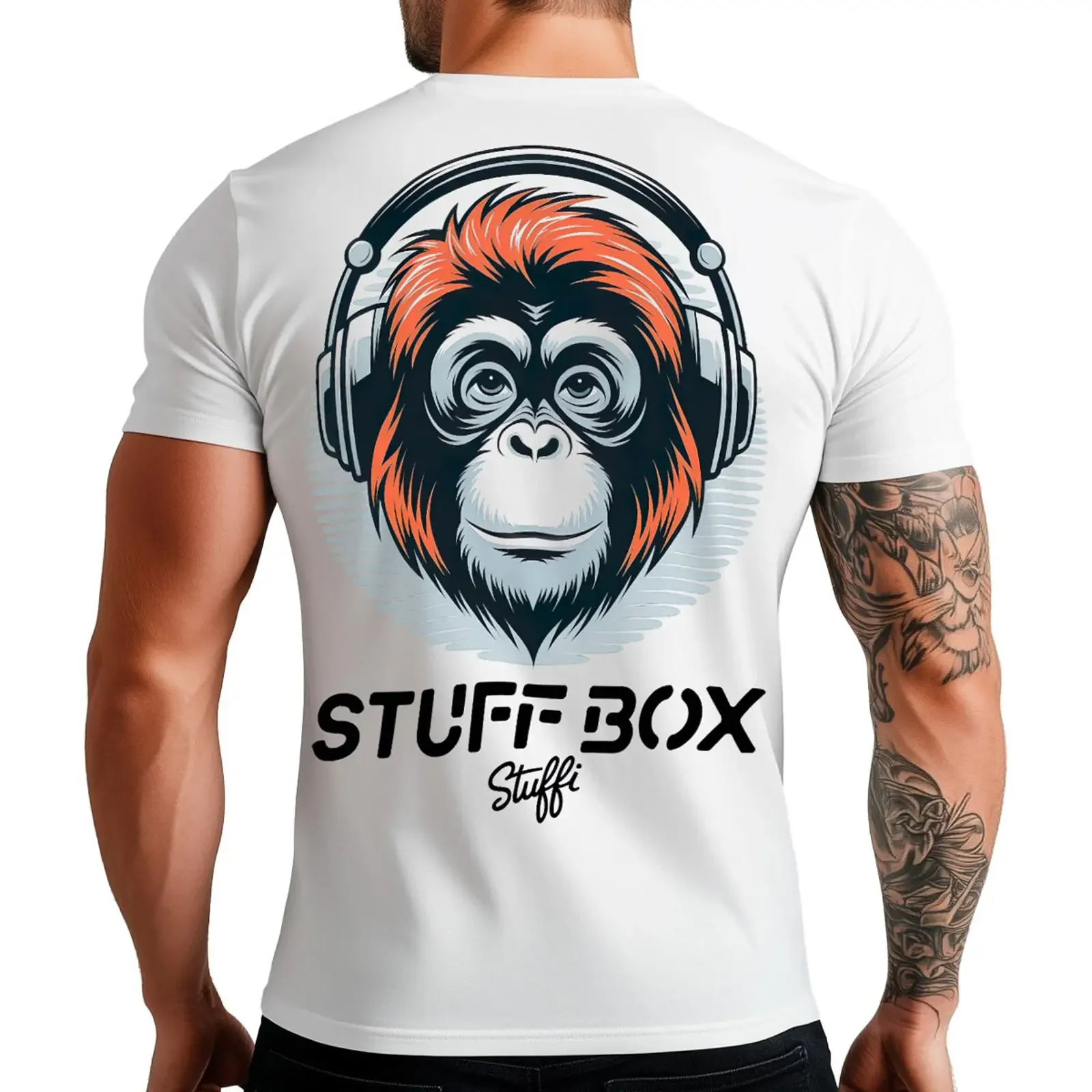 Stuff Box Gorilla Vibes Herren T Shirt Weiß STB 1358 M 5XL Urban Print Neu vintage Washed streetwear Versatile Soft Unisex