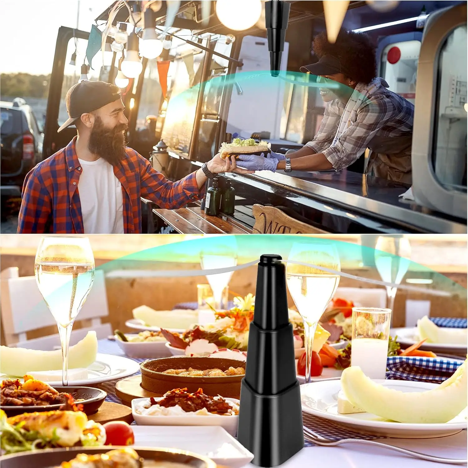 ventiladores de picnic para mesa de comedor, ventiladores de comida para interiores y exteriores, ventiladores retráctiles portátiles