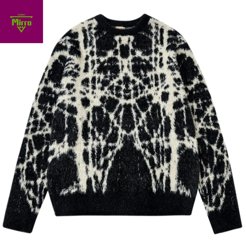 

Men Vintage Oversized Sweaters Y2K Harajuku Streetwear Hip Hop Sweaters Knit Jumpers Casual Loose Pullover Sweaters Knitwear