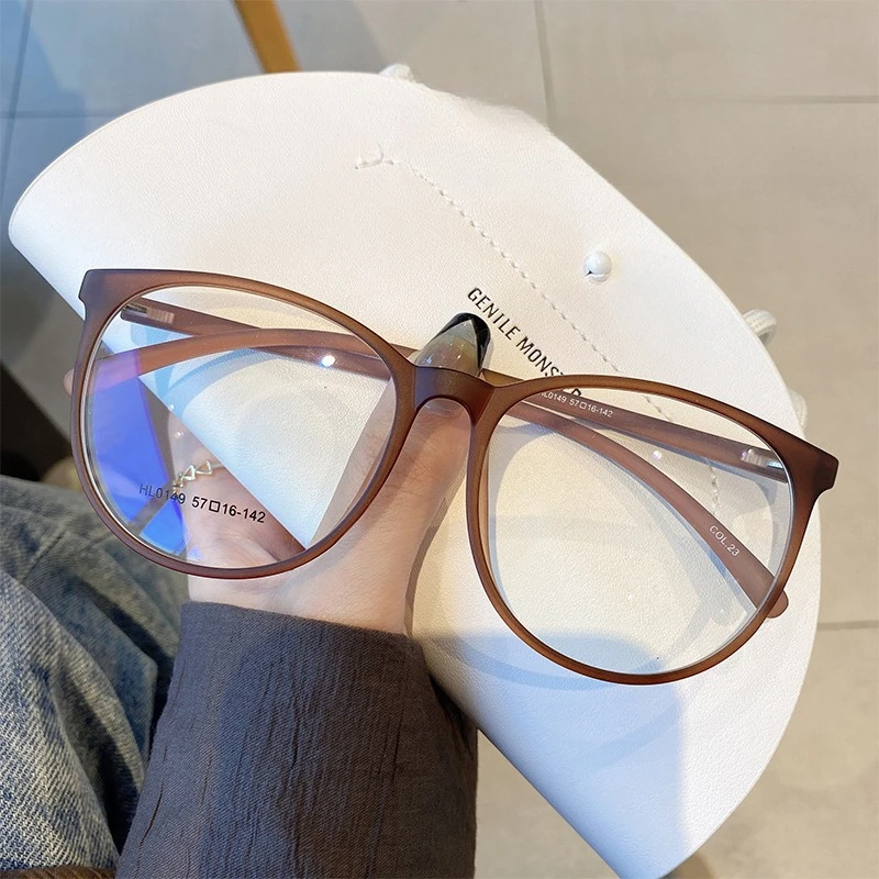0 bis -4,0 helle/matte Farbe Myopie-Brille, ultraleicht, großer Rahmen, Anti-Blaulicht-Myopie-Brille, Harz-Brillengläser – Detail 5