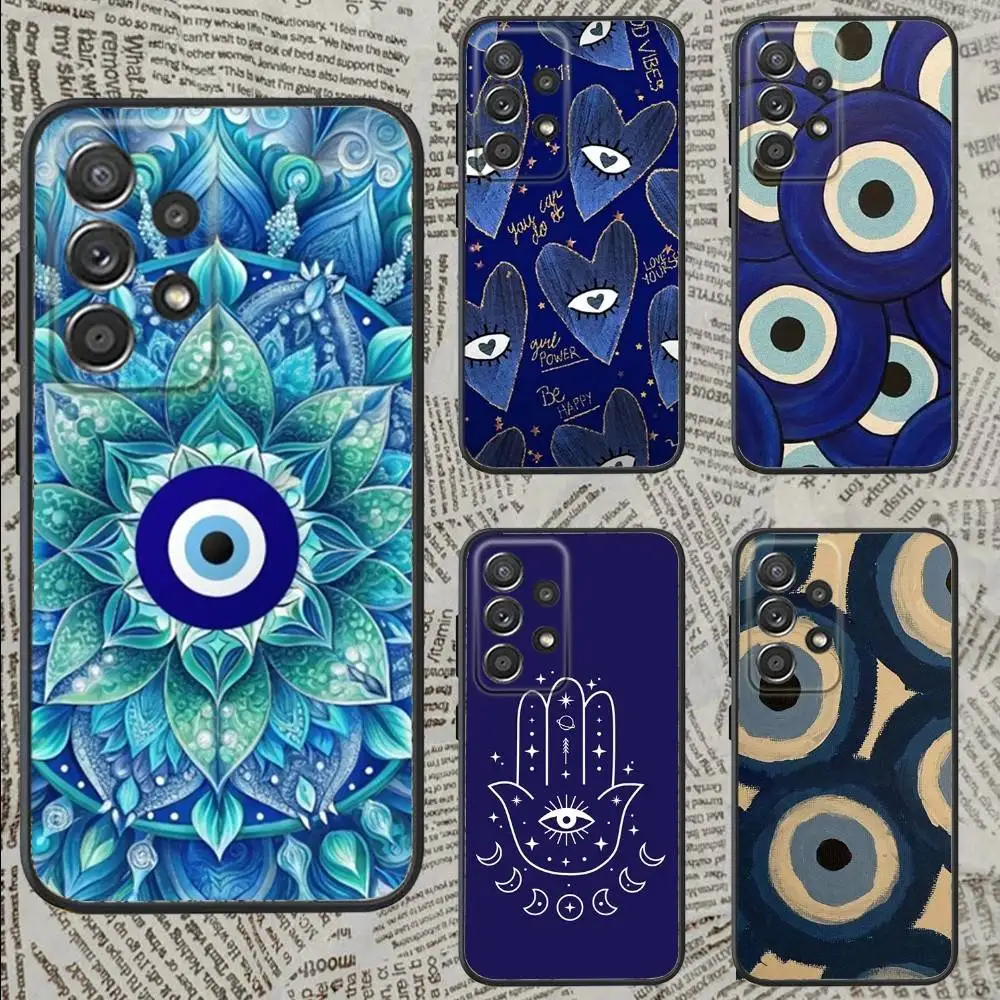 

Blue E-Evils Eye-es Phone Case For Samsung S25,S24,S21,S22,S23,S30,Ultra,S20,Plus,Fe,Lite,Note,10,9,5G Black Cover