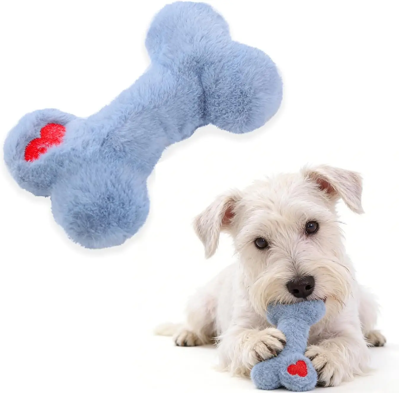 1pcs New Interactive Play Pet Supplies Containing Bb Called Grinding Teeth Bite Resistant Cute Love Bone Plush Vocal Dog Toys
