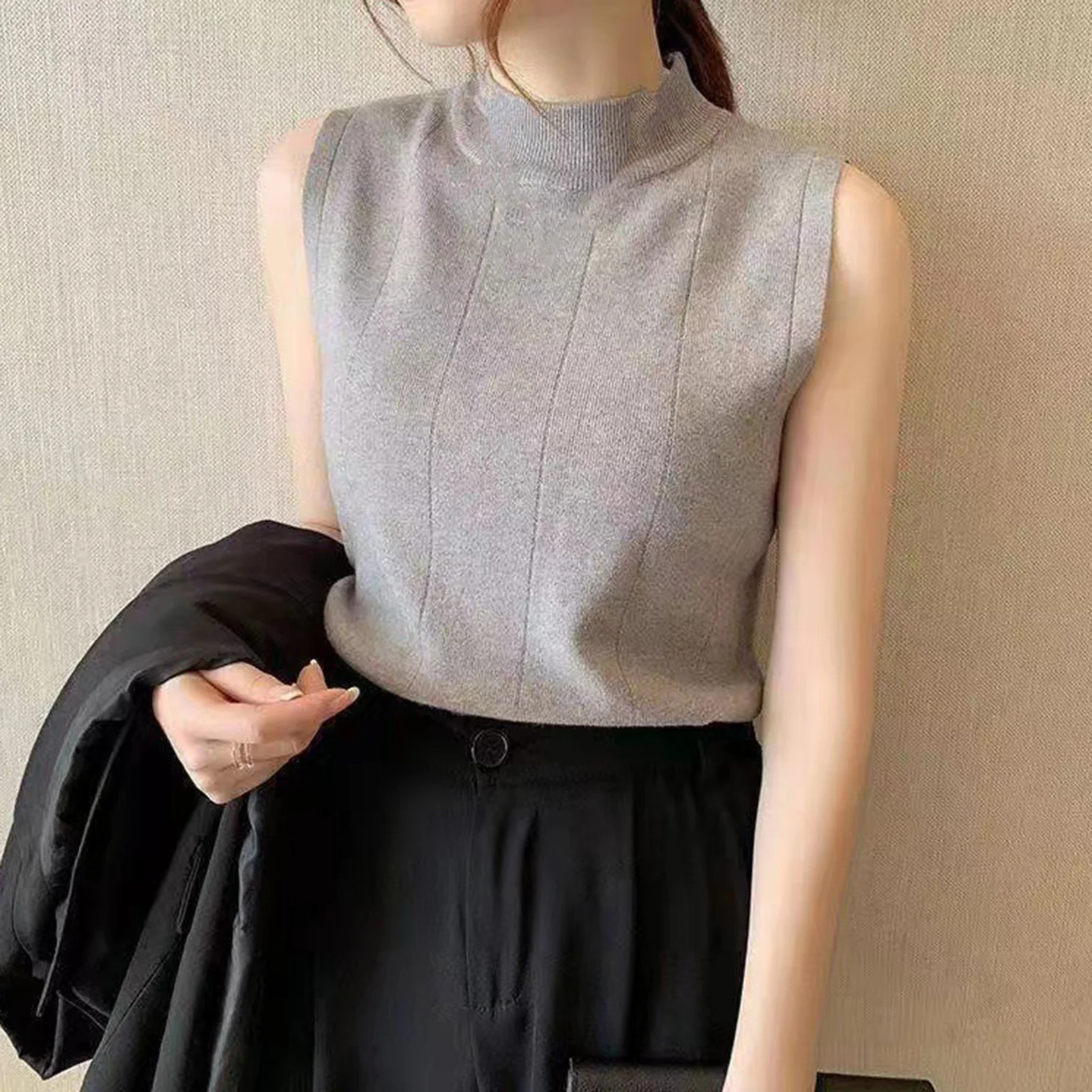 Women's Mock Neck Short Blouse Basic All  Short Shirts for Daily Wear Business Performance