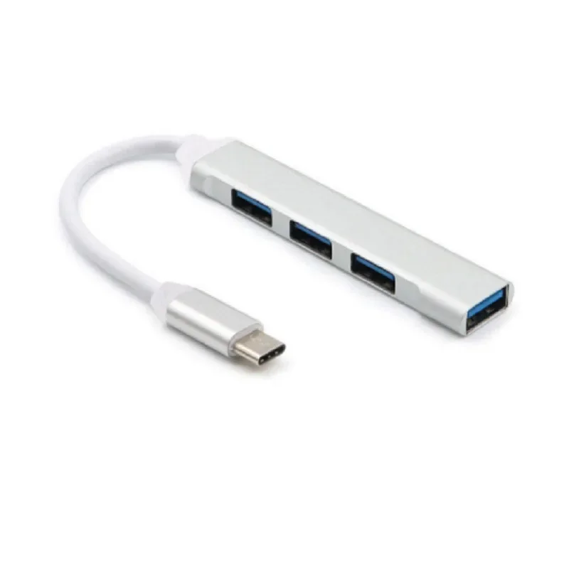 Typ-C HUB 1 bis 4 USB 3.0 Splitter 2.0 Hub Aluminiumlegierung Dockingstation 4 Ports Ultradünn