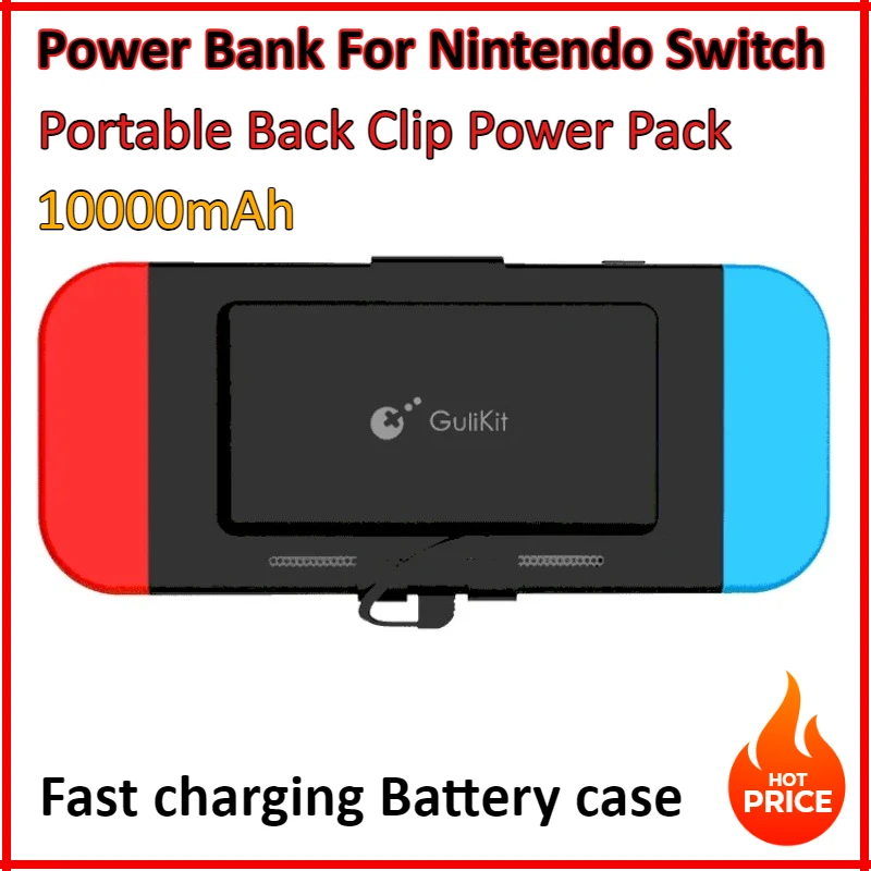 

10000mAh For Nintendo Switch Portable Power Bank Back Clip Power Pack Phone Tablet USB TypeC External Fast Charging Battery Case