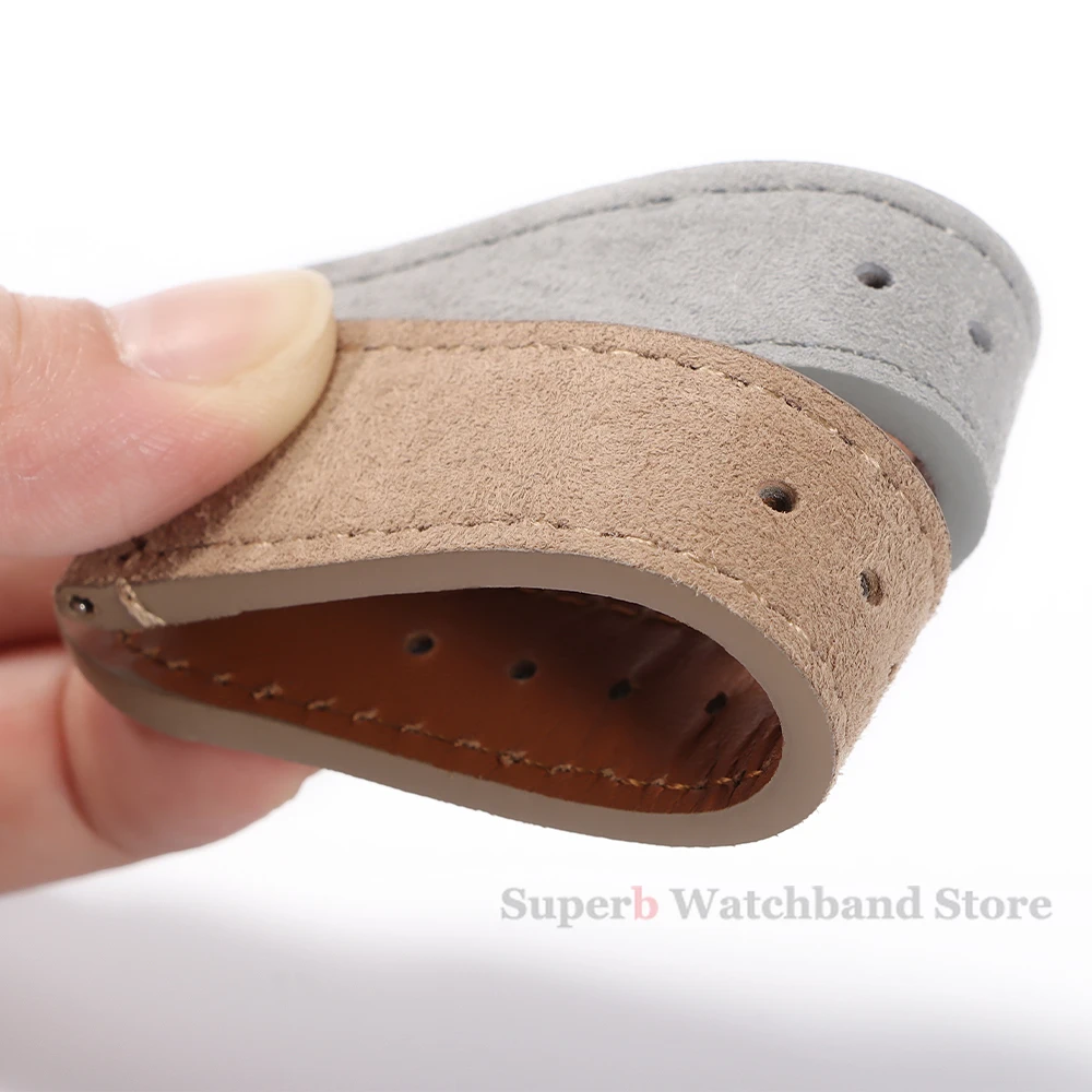 Premium Grade Quick Release Suede Leather Watch Strap for Seiko 20mm 22mm Vintage Classic Leather Watchbands Watch Accessories