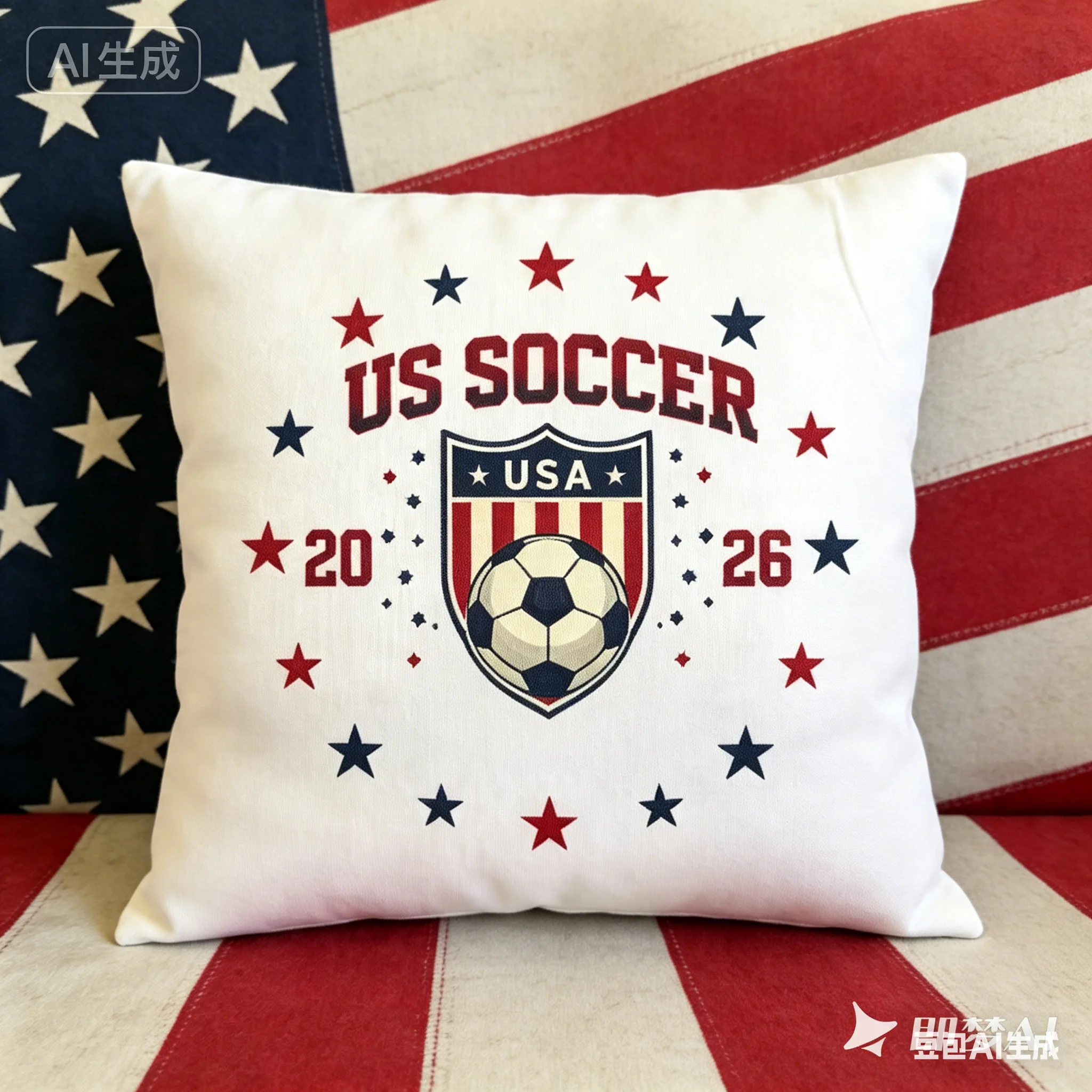1pc US Soccer 2026 250th Independence Day Sports Pillow Cover, Polyester 2D Double-Sided Print,  Perfect Gift for Football Fans
