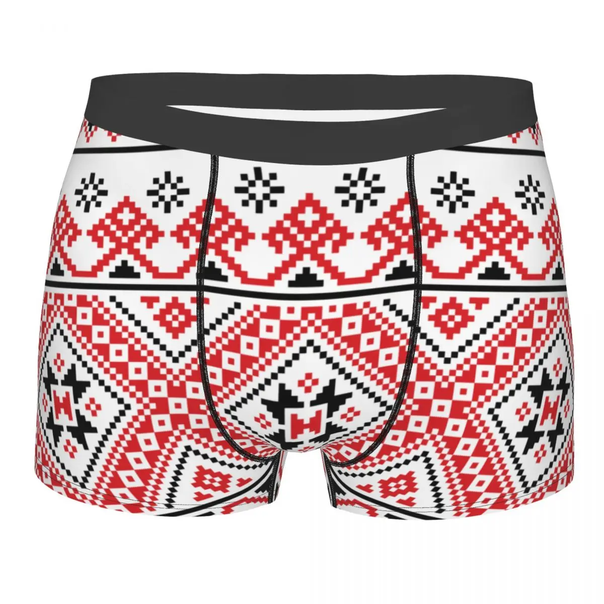 Custom Male Cool Ukrainian Traditional Embroidery Underwear Vyshyvanka Boxer Briefs Breathable Shorts Panties Underpants