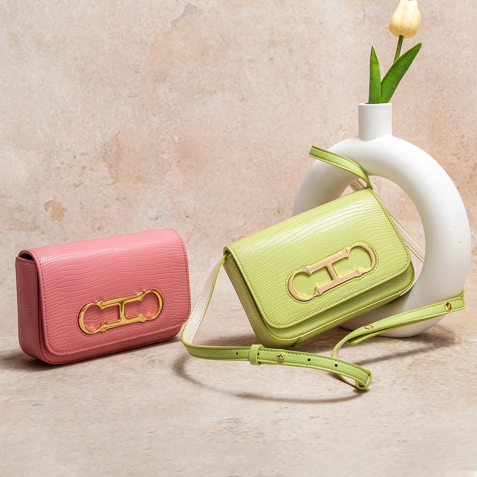 

CHCH Women's Shoulder Bag 2025 Summer Macaron High Quality Cow Leather Small Square Bag Business Women's Bag