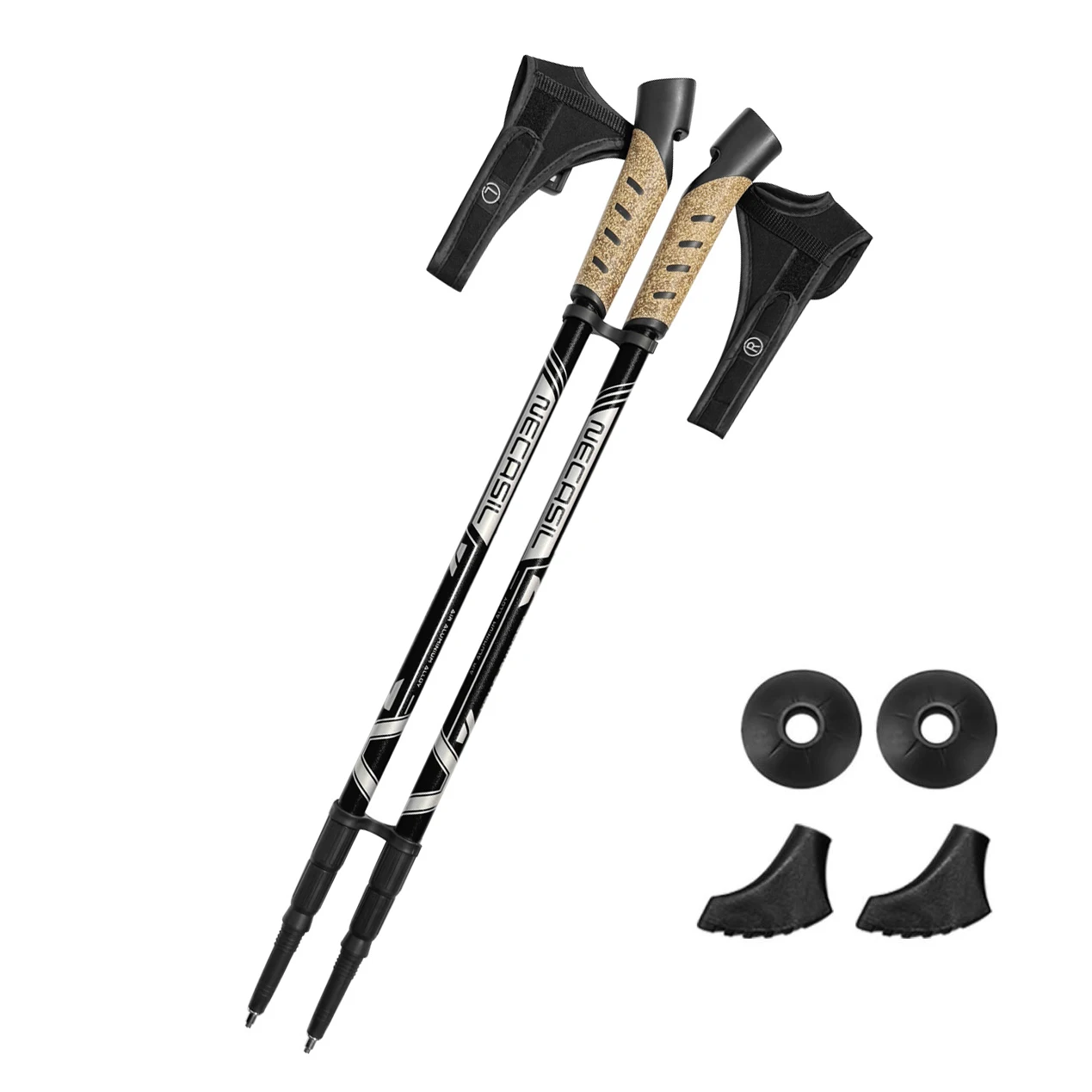 2PCS Nordic Walking Poles Telescopic Alpenstock 6061 Aluminum Alloy Shooting Crutch Walking Stick Hiking