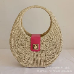 2022 borse da spiaggia tessute a mano estive per le donne borsa a conchiglia con serratura di moda borsa a mano di marca di lusso borse e borse carine borsa di design