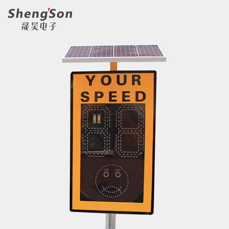 Digital Solar LED Fourth Grade Reflective Film Stainless Steel 24 Traffic Sign Board Radar Speed Limit Warning Sign for Roadway