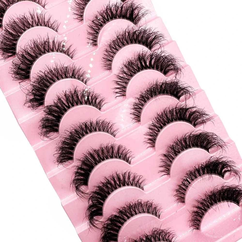 10Pairs Clear Band 3D Mink Fake Eyelashes Invisible Band Natural Wispy False Eyelashes Full Strip cilios Reusable Cat Eye Lashes