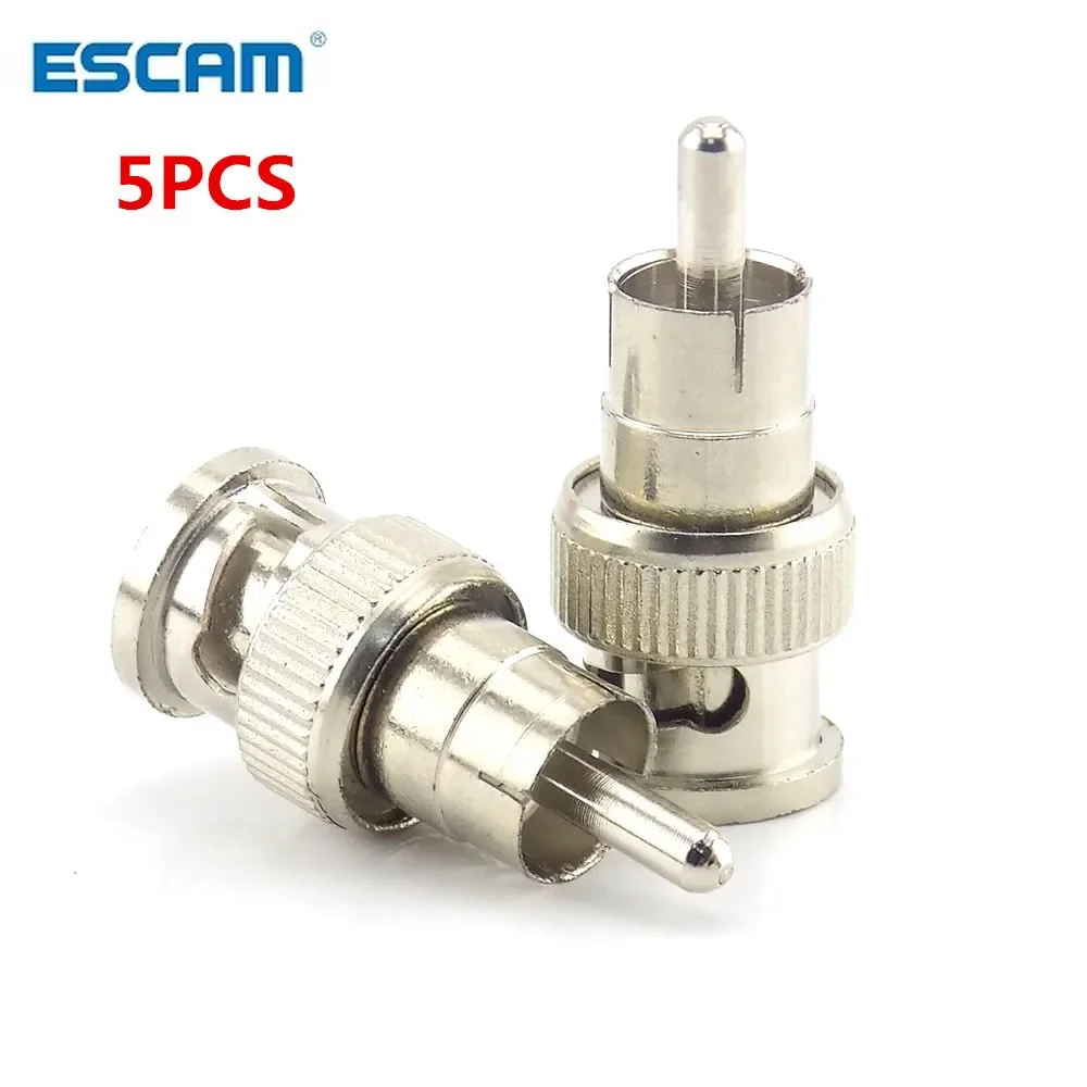 

ESCAM 5 шт. RCA штекер к BNC разъему штекер адаптер для видеонаблюдения ip-камера видео балун poe разветвитель система безопасности