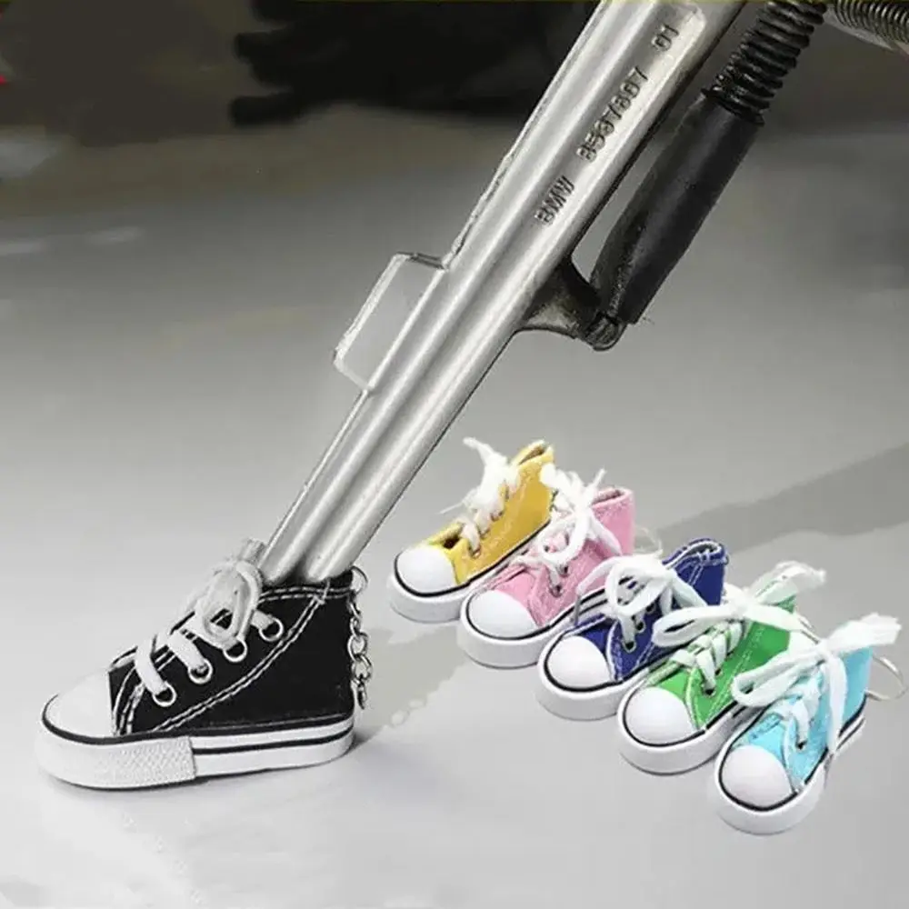 Keychain Canvas Motorcycle Kickstand Shoe Mini Cute Motorcycle Stand Pad Bike Tripod Decor Bike
