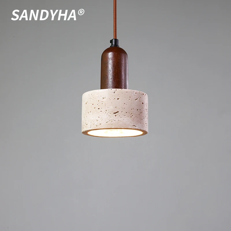 

Modern Japanese Style Homestay Yellow Cave Stone Pendant Light Nordic Retro Bar Counter Restaurant Hotel Bedroom Bedside Lamp