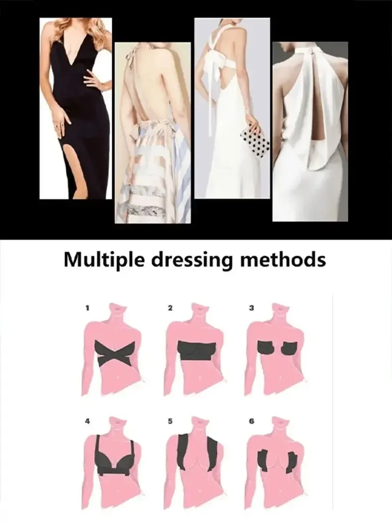 Bande élastique de levage des seins, ton de peau invisible, respirante, sans trace, anti-affaissement, lait froncé, parfaite pour sans bretelles