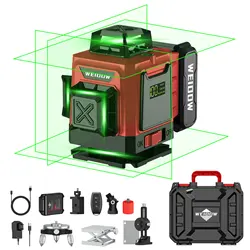 WEIDDW 4D 16 Lines Laser Level with suitcase Automatic 360 °Self Leveling 4x360° Cross Line Professional Laser Construction Tool