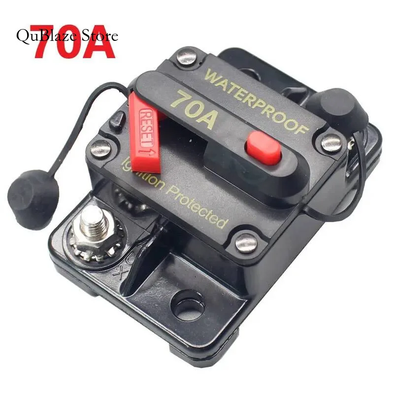 

70A Circuit Breaker For Boat Trolling With Manual Reset Surface Mount,Water Proof IP67,12V- 48V DC Surge Protector