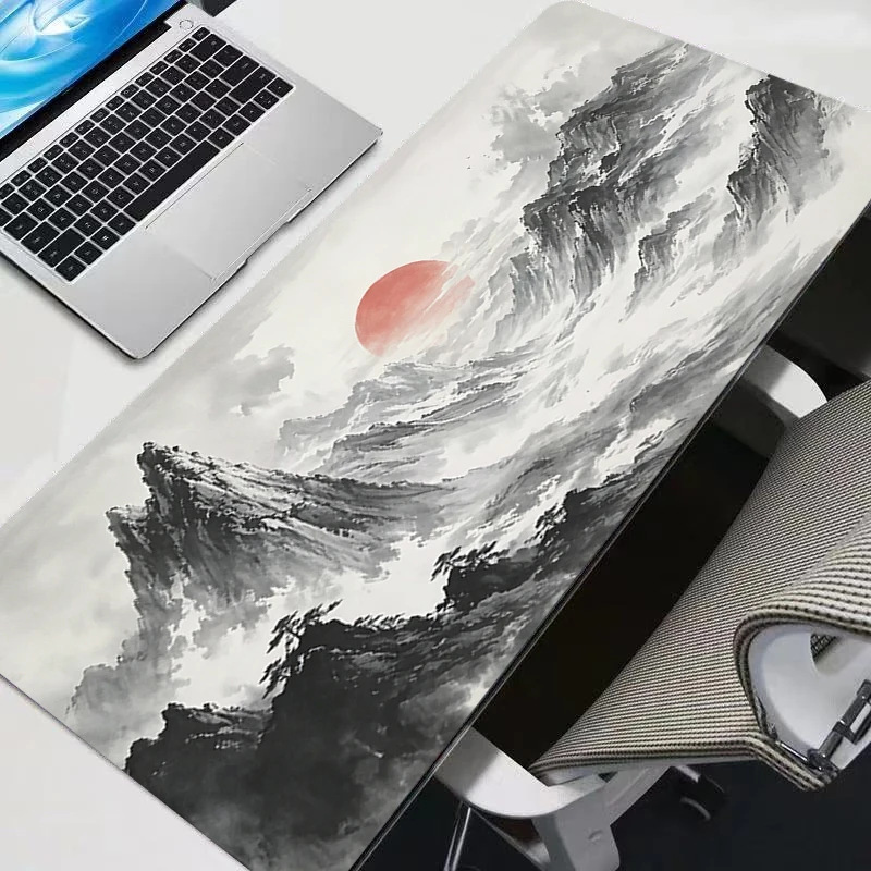 Large Gaming Mouse Pad Ink wash painting new Anime PC Computer Gamer Desk Mat For CS GO LOL XXL Laptop Kawaii Mousepad