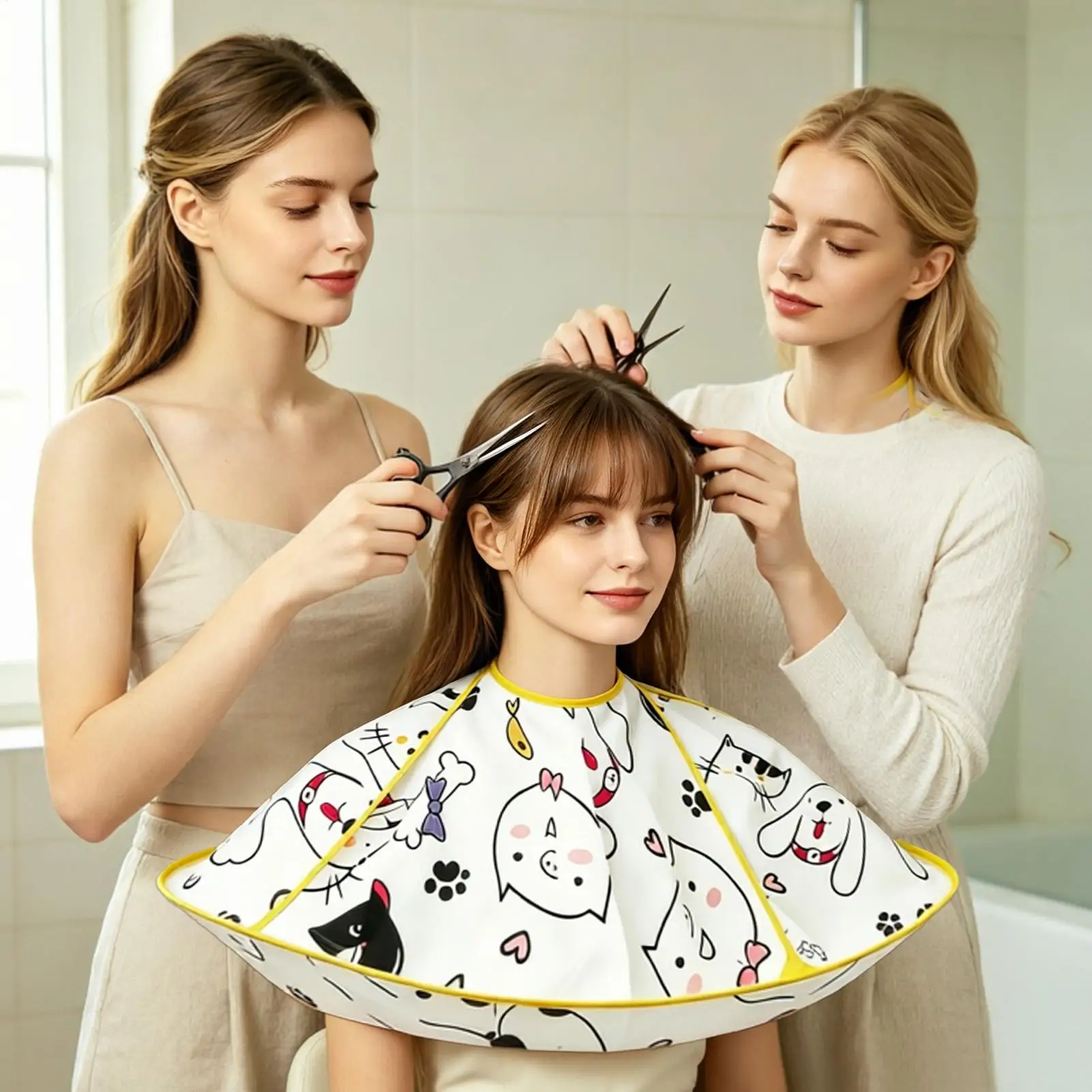 Hair Cutting Cloak Umbrella Design Cover Foldable Waterproof Portable Hair Cutting Cape For Salon Barber Cutting Cloak Wrap ﻿