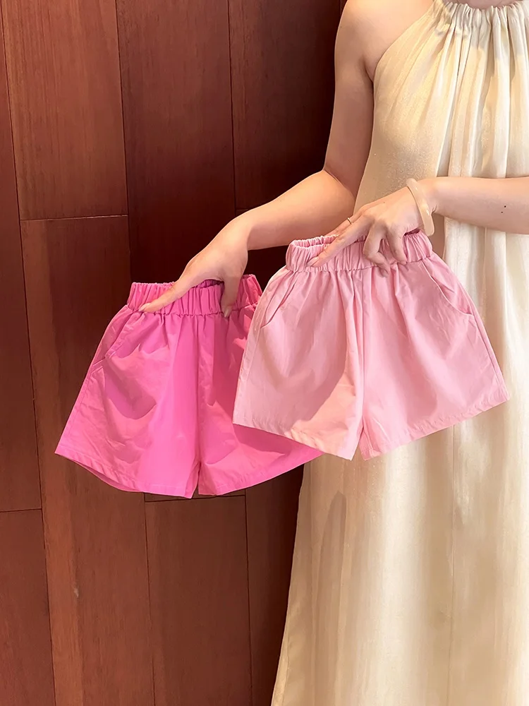 Children's Casual Breathable Shorts Elastic Waist Thin Candy Color Unisex Summer 2026 New Style Versatile Sweatpants