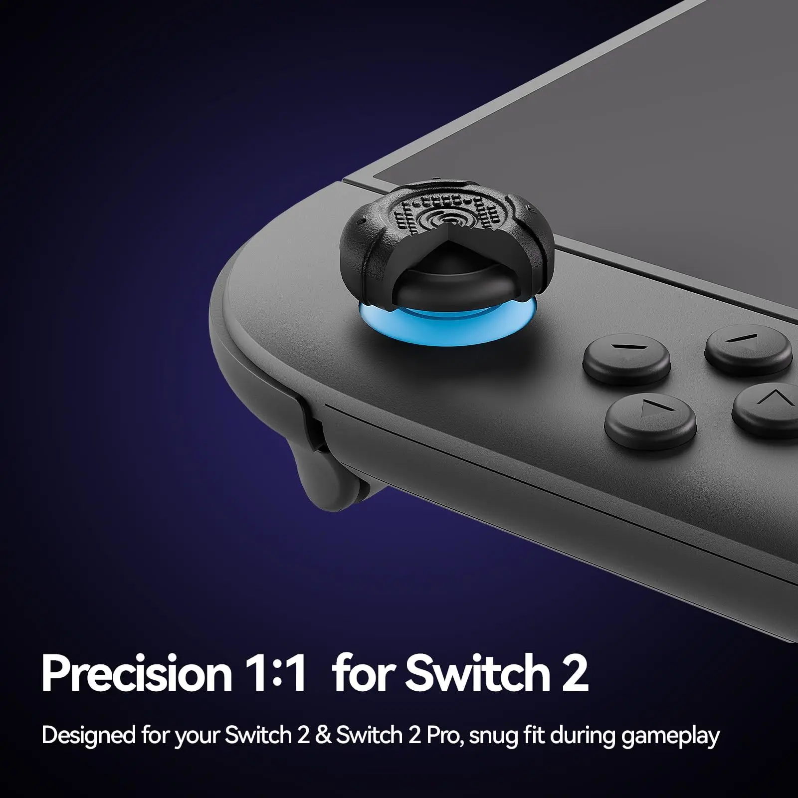 GeekShare G.S.Tac Edge Juego de tapas de agarre de pulgar de silicona, tapas de cubierta de joystick antideslizantes compatibles con Switch 2, 3 pares