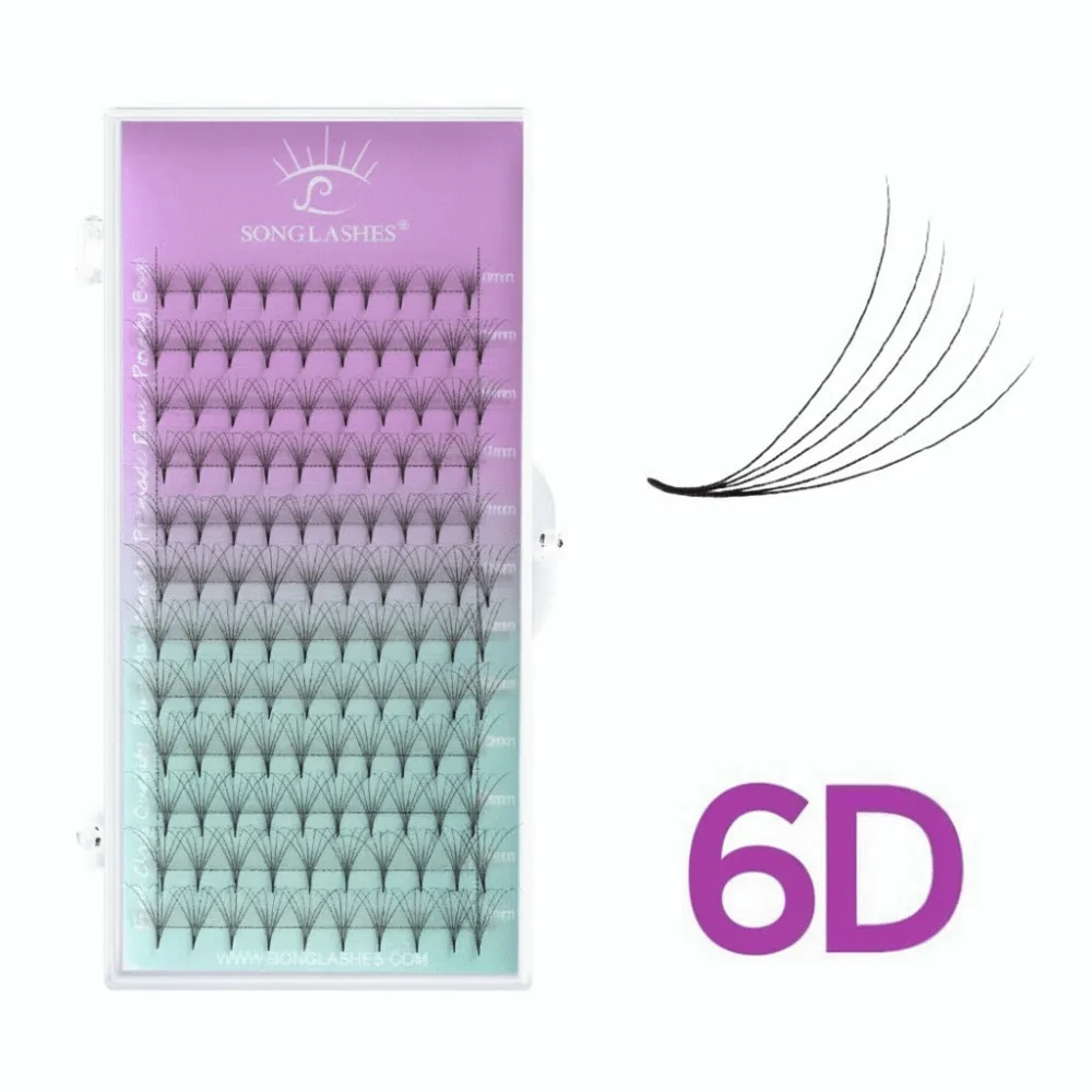 

6D Volume False Eyelashes Sharp Thin 8D Volume Artificial Eyelashes PBT Material Pointy Base Fans Makeup Artists