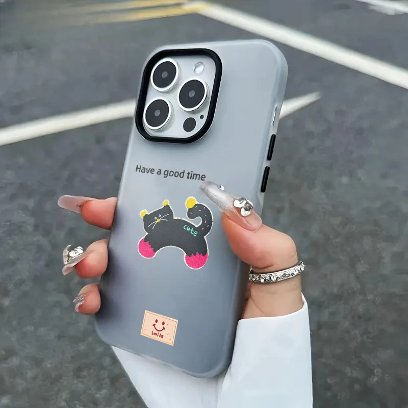 Fröhlicher Dackel Silikonhüllen für iPhone 16 Pro Max, iPhone 17, 13, 14, 15, 12, 11, 7, XS, XR Plus, Bonbonfarben, stoßfeste TPU-Hülle – Detail 3