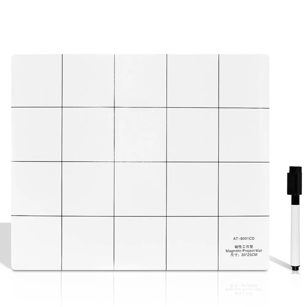 1Pc Rubber Magnet Work Pad W/ Pen Magnetic Work Pad For Working Memory Screws Storage Mat 300*250mm 115mm Pen Hand Tool