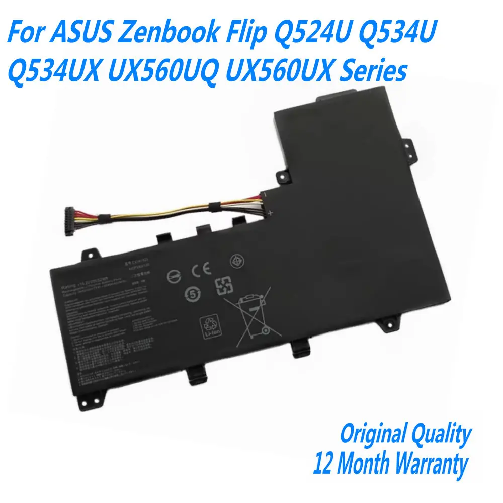 

15.2V 52WH C41N1533 0B200-02010300 Laptop Battery For For ASUS Zenbook Flip Q524U Q534U Q534UX UX560UQ UX560UX Series