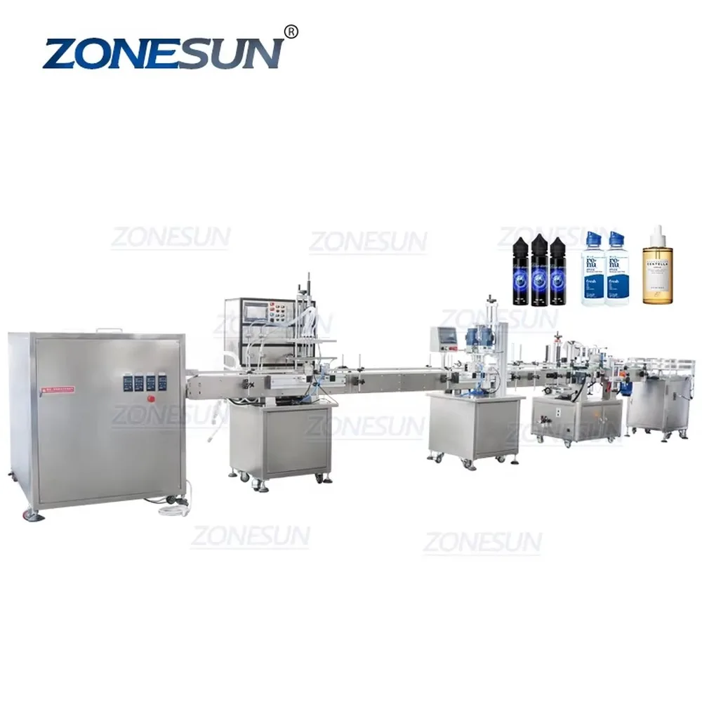 Automatic Magnetic Pump Liquid Filling Capping Labeling Machine Line Bottle Turntable Full Automatic Packaging Equipment