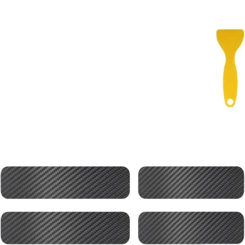 Car Door Sill Scuff Cover 4PCS Anti-Scratch Matte Carbon Fiber Sticker Auto Exterior Decor for Car Modification Enthusiasts