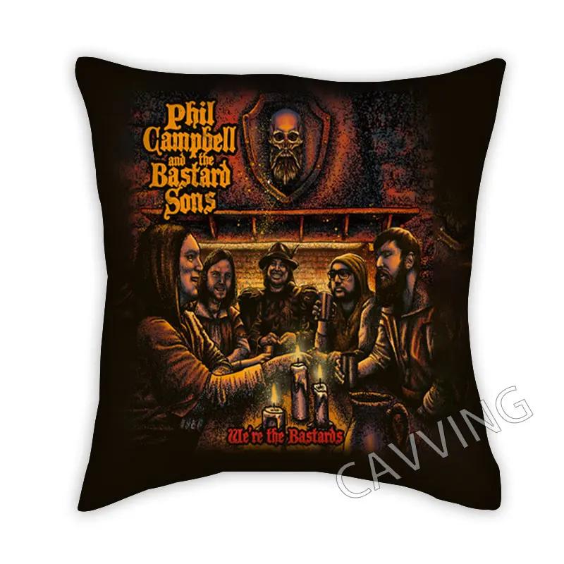 Phil Campbell And The Bastard Sons  3D Printed Polyester Decorative Pillowcases Throw Pillow Cover Square Zipper Cases