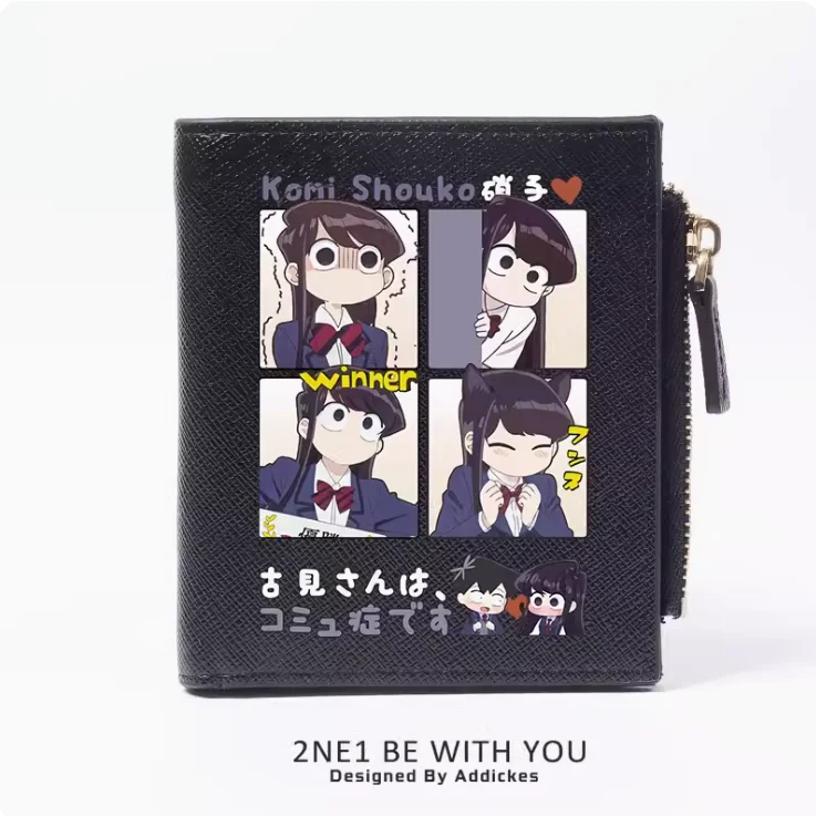 Komi-san wa Anime komi-san, Komyushou desu, Cartera de moda, monedero de PU, tarjeta, monedero con cremallera, regalo de Cosplay, B272