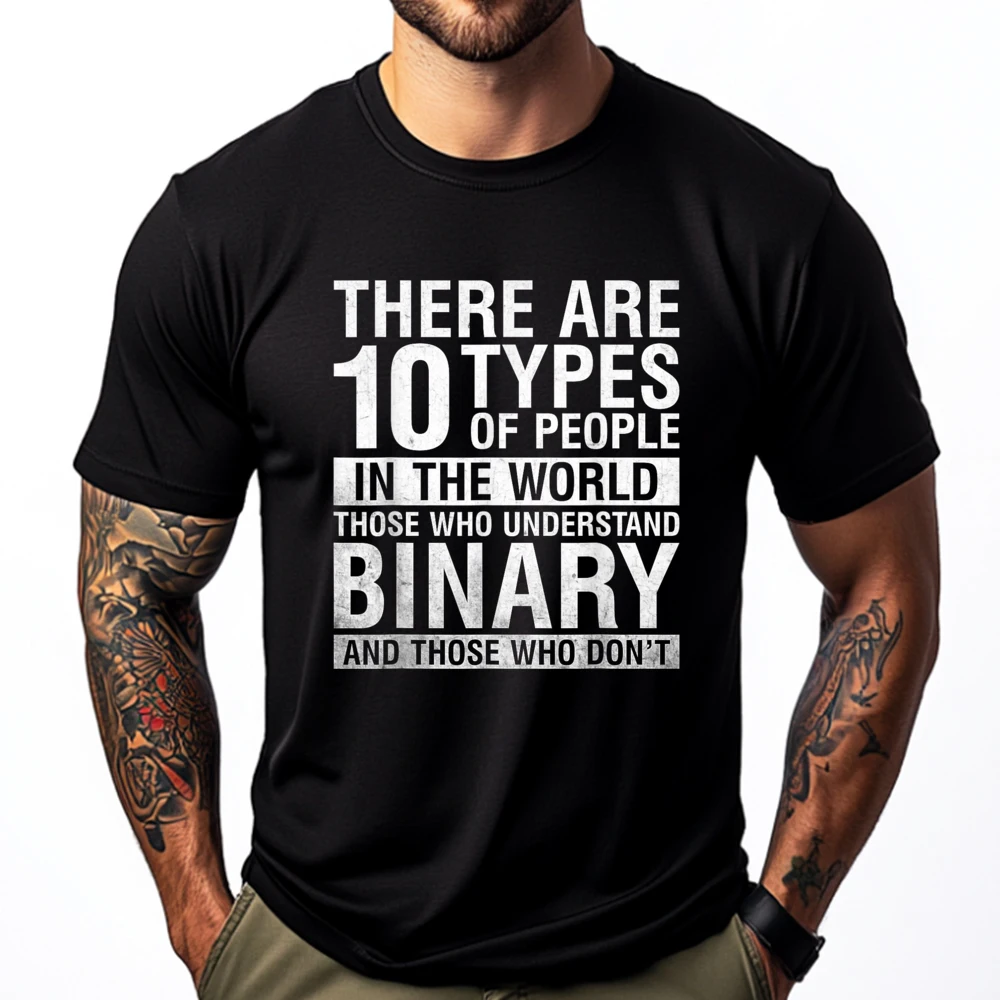 

Funny Informative Binary Code Computer Programmer Graphic T Shirts Men Oversized Anime T Shirts Funny