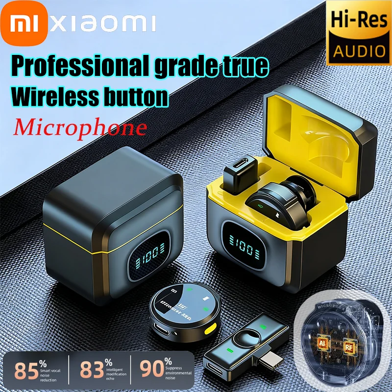 Xiaomi J6 اللاسلكية Lavalier التلبيب ميكروفون إلغاء الضوضاء لايف ميكروفون صغير آي باد أندرويد نوع-C الهاتف في الهواء الطلق تسجيل مقابلة الكمبيوتر