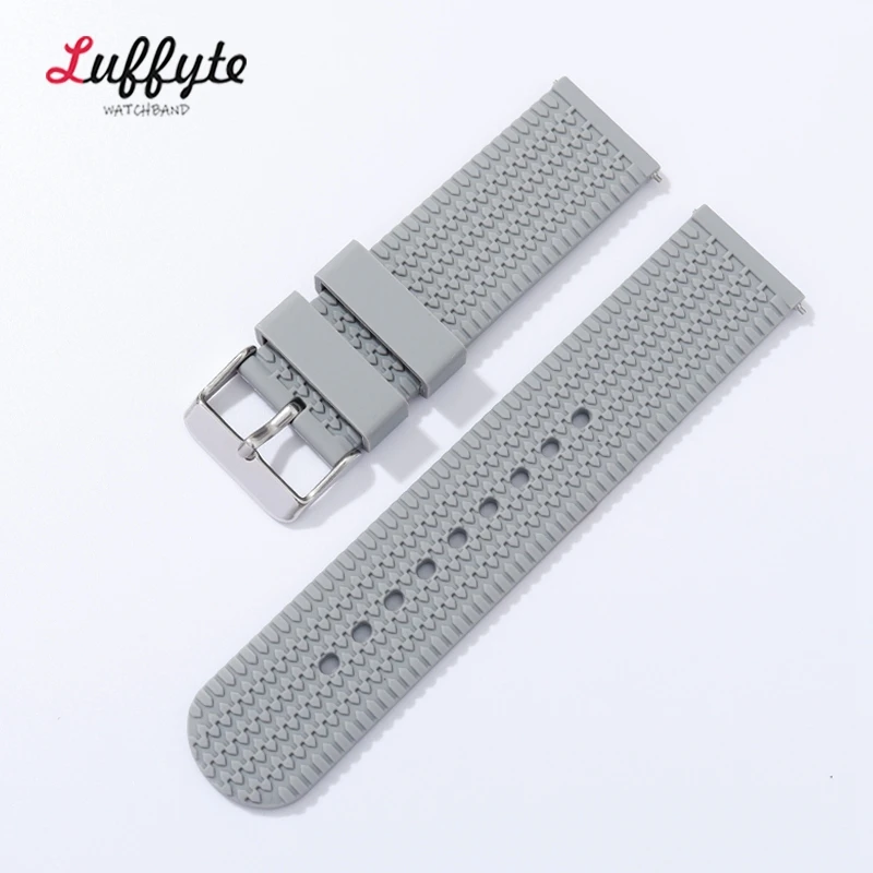 Sport Rubber Watch Strap Band Tire Pattern Silicone Waterproof Watch Bracelet 18mm 20mm 22mm 24mm Replacement Watchbands