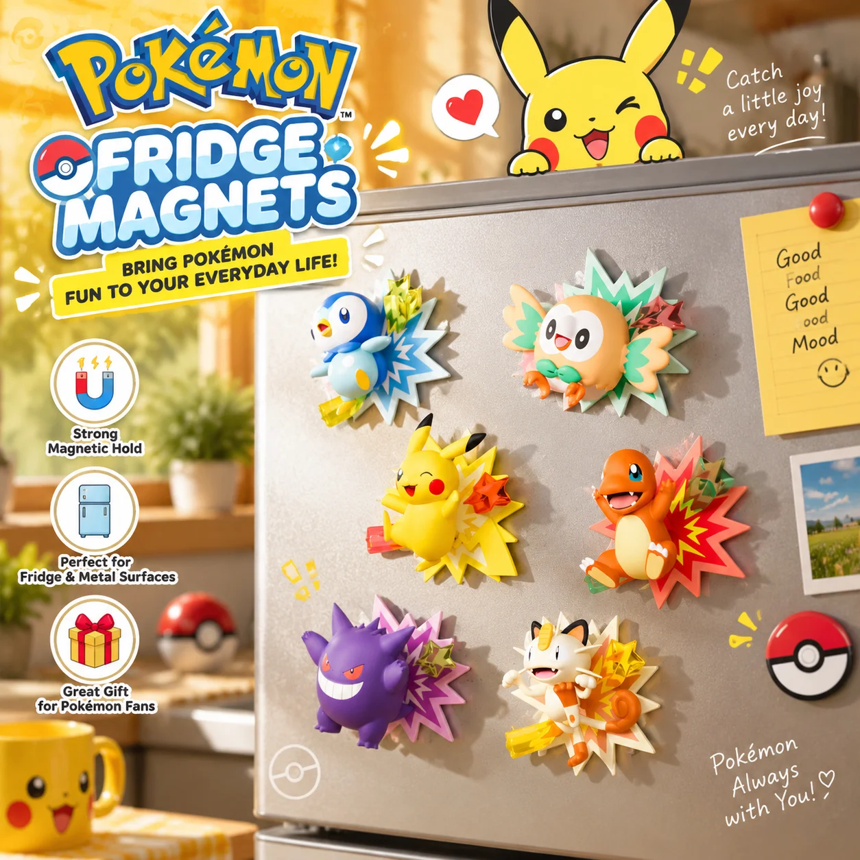 Model Kit Pokemon - Pokemon Shining Debut Series 3D koelkastmagneet,