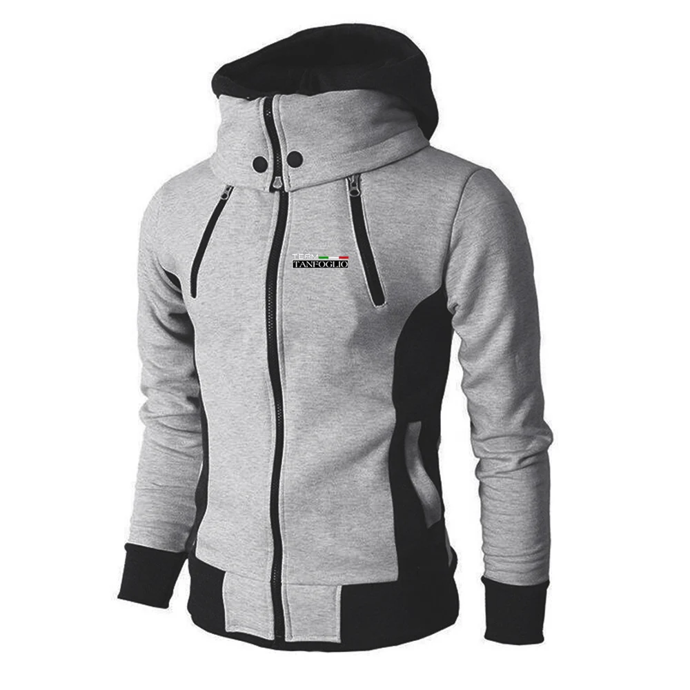 2025 primavera otoño Tanfoglio impreso alta calidad algodón manga larga sudaderas con capucha de los hombres doble cremallera Sudadera con capucha chaqueta abrigos
