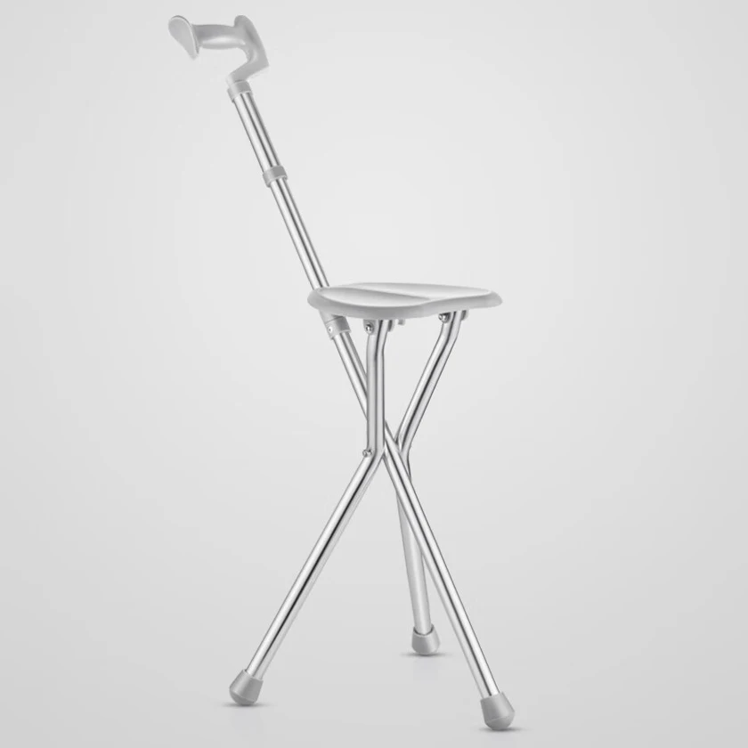 YU872 Walking Cane Seat Foldable Lightweight Outdoor Rest Stool Protable Chair For Men Elderly Disabled People Walking Stick